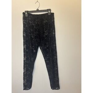 Seven Til Midnight Women Sexy Lace See Through Pants Sheer Mesh Stretchy  S/M